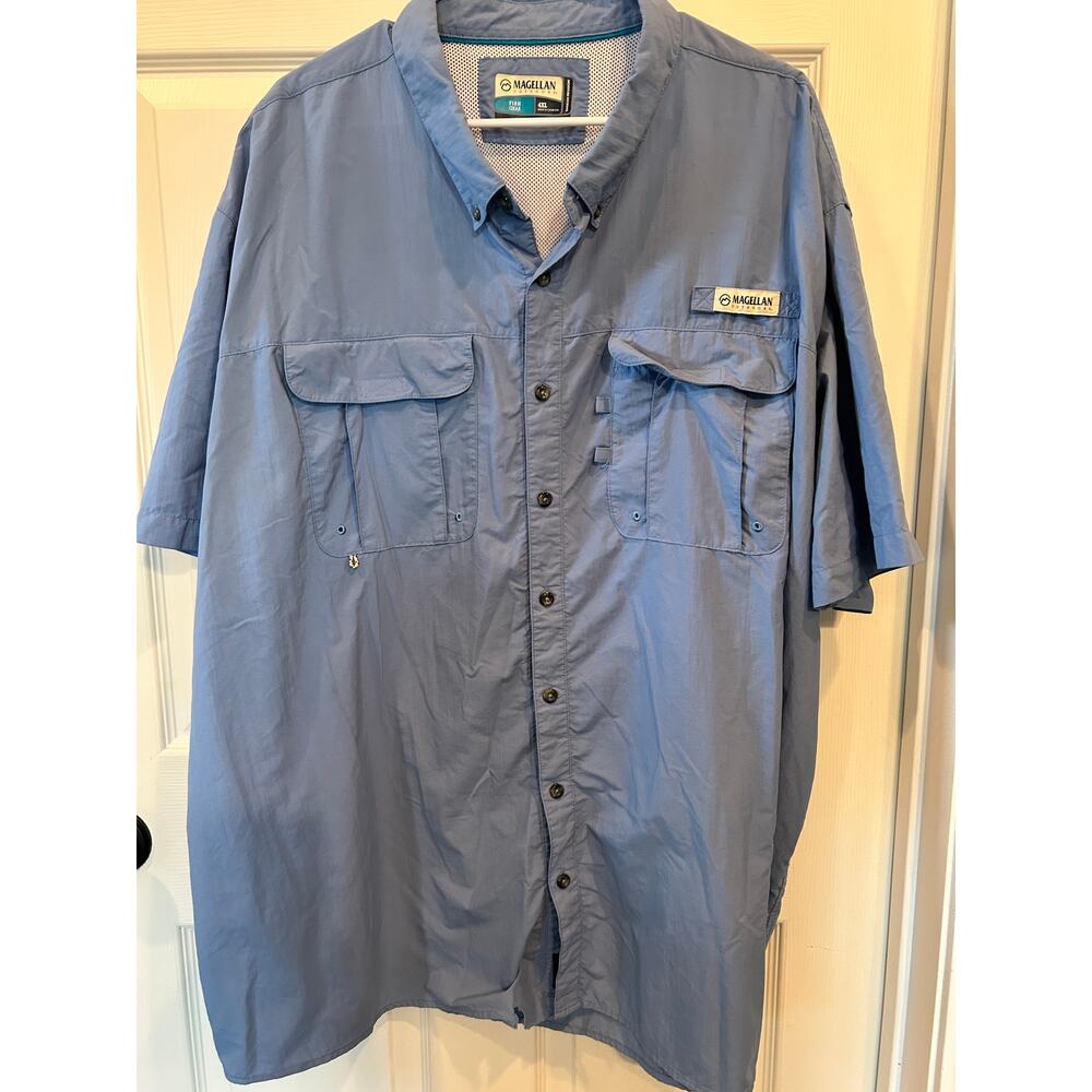 Magellan Outdoors Men's Fish Gear Vented Shirt - Size 4XL - Light Blue